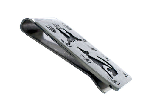 Native American Genuine Sterling Silver Wolf Money Clip NN20385
